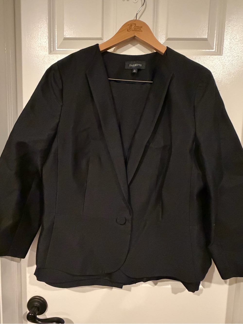 Talbots Black Women's Satin dressy skirt suit 16/16p NWOT